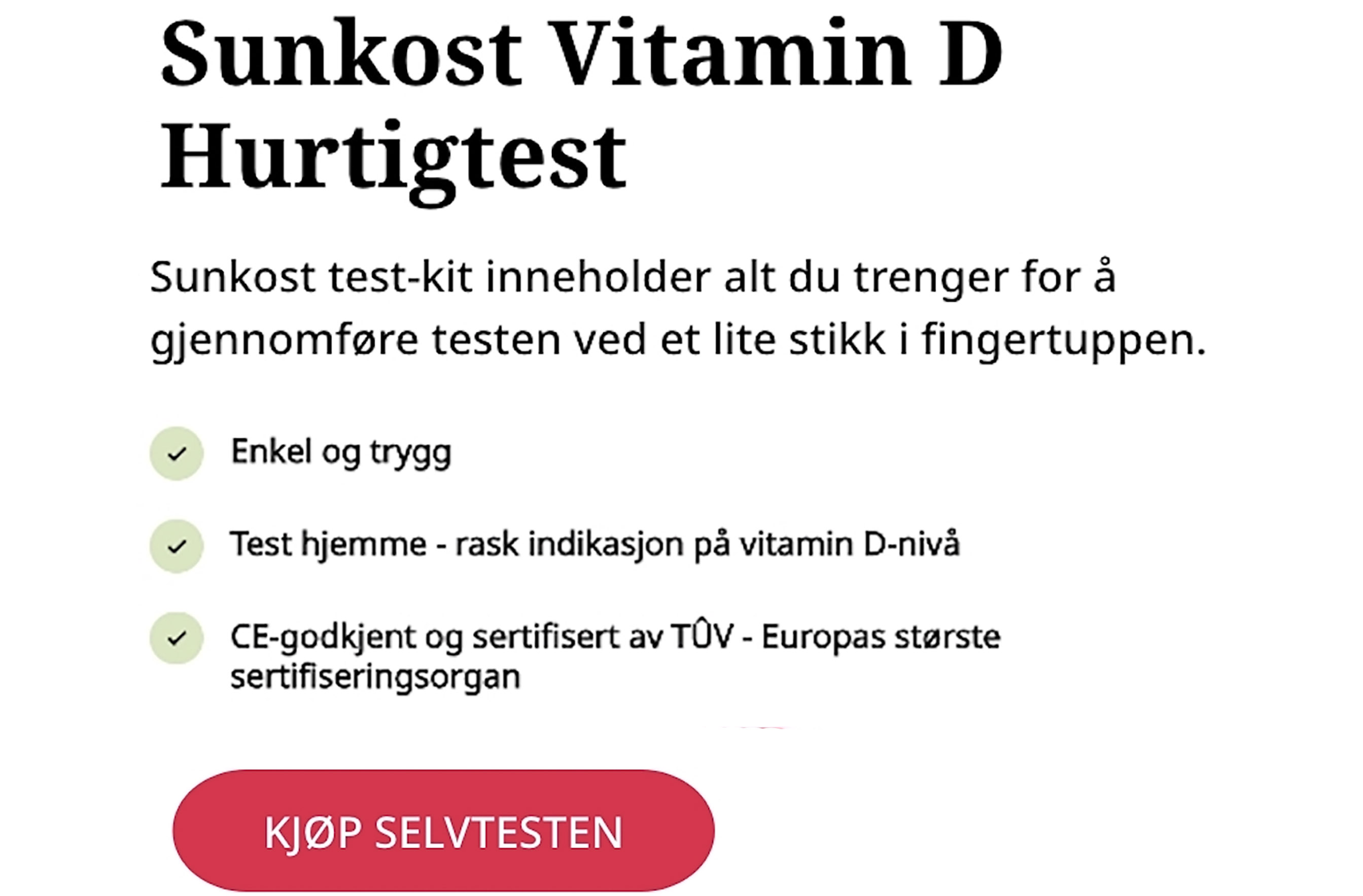 Sunkost D Vitamin informasjon og kjøp-knapp