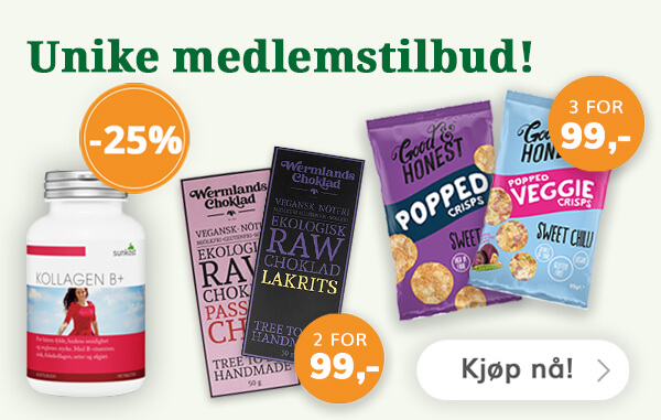 Sunkost kundeklubbs tilbud på Kollagen +, WermlandsChoklad, Mister Freed og mer!